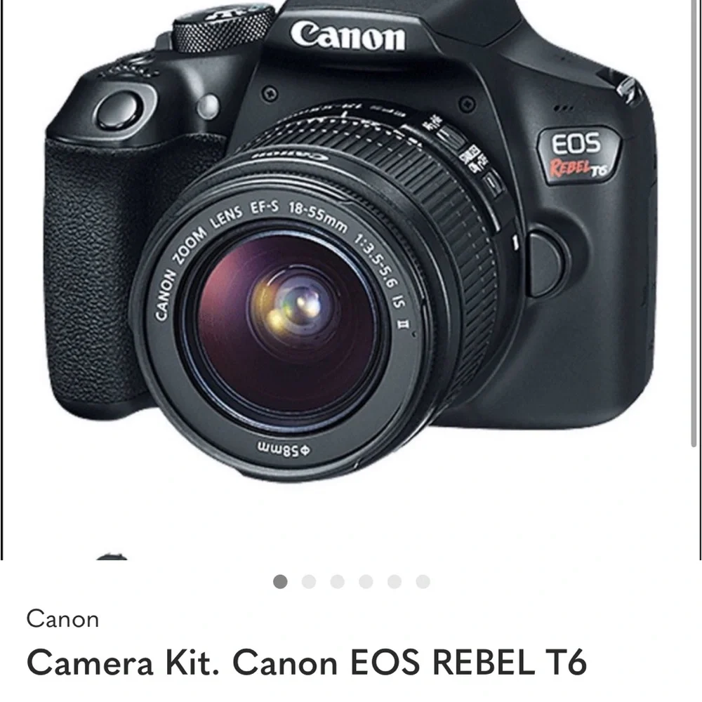 Canon Black DSLR with Zoom Lens